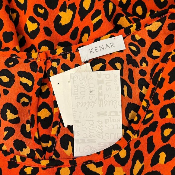 KENAR Women's Red-Orange Leopard Tank Top - Size 3X - NWT - Picture 3 of 3
